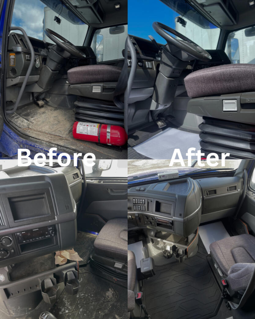 Semi-Trucks in Toronto and the GTA are not excluded from our interior detailing services.